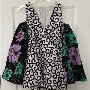 Floral Patterned Dress with Bell Sleeves